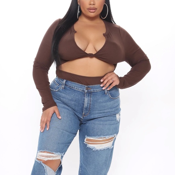 Brown ribbed bodysuit 🤎 - Picture 4 of 6